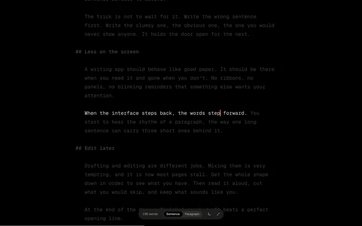 Zen, dark theme